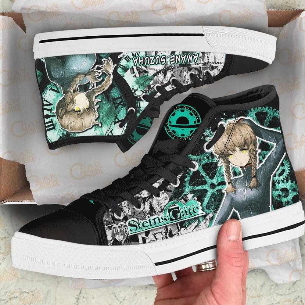 Steins Gate Amane Suzuha High Top Shoes Custom Manga Anime Sneakers