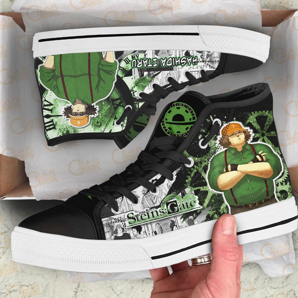 Steins Gate Hashida Itaru High Top Shoes Custom Manga Anime Sneakers