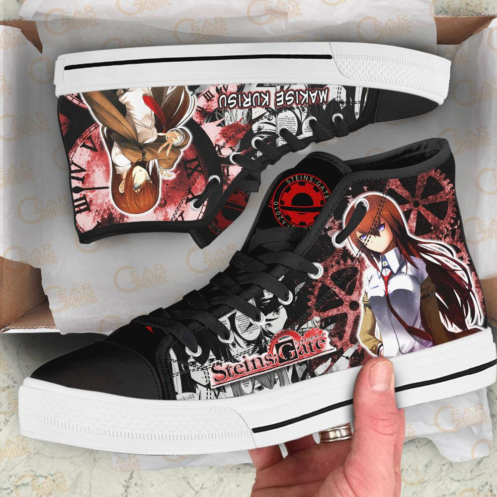 Steins Gate Makise Kurisu High Top Shoes Custom Manga Anime Sneakers