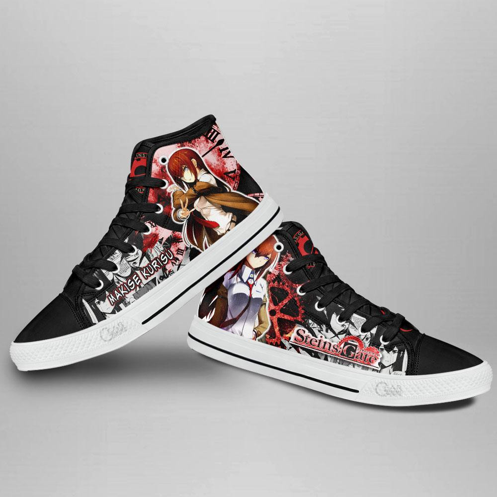 Steins Gate Makise Kurisu High Top Shoes Custom Manga Anime Sneakers