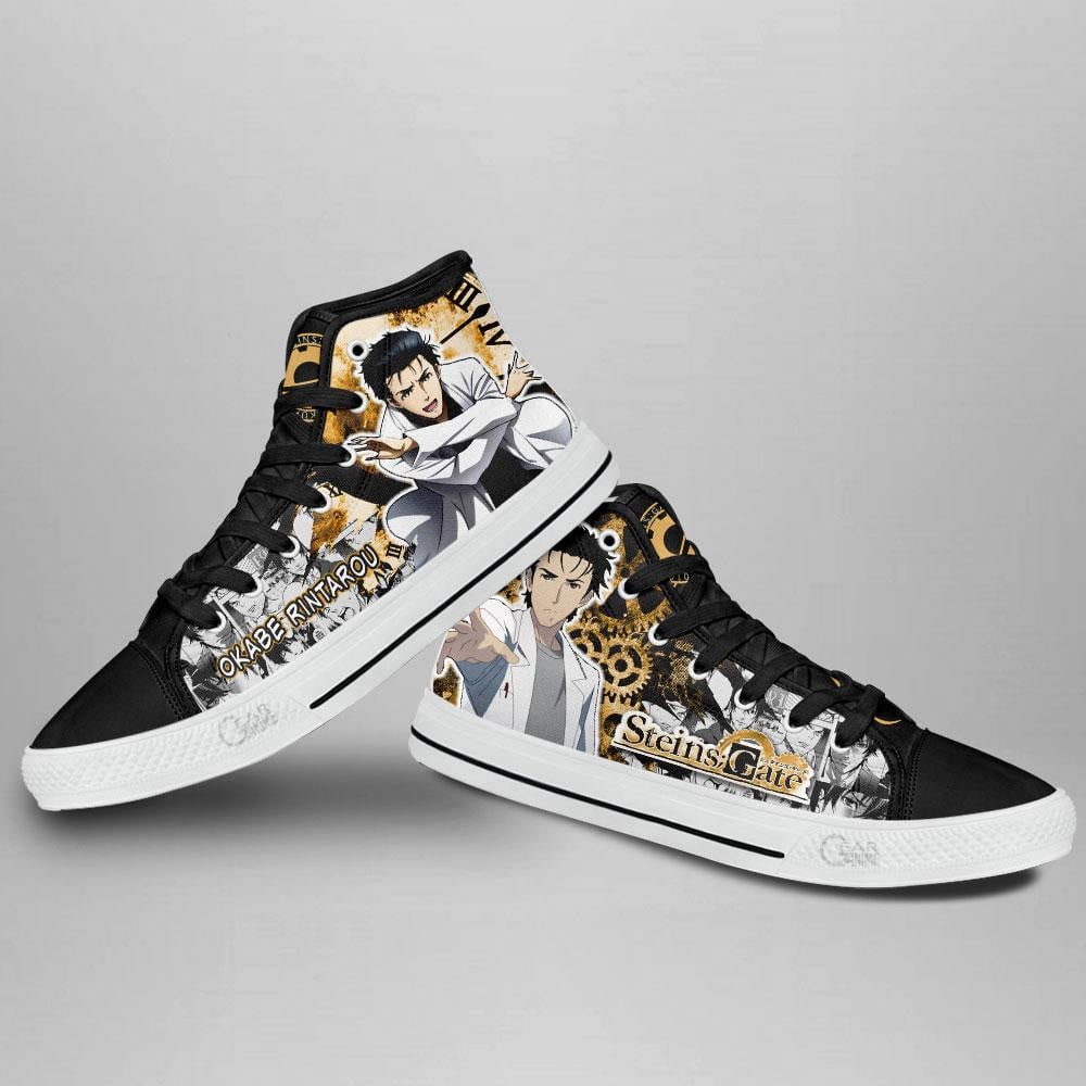 Steins Gate Okabe Rintarou High Top Shoes Custom Manga Anime Sneakers