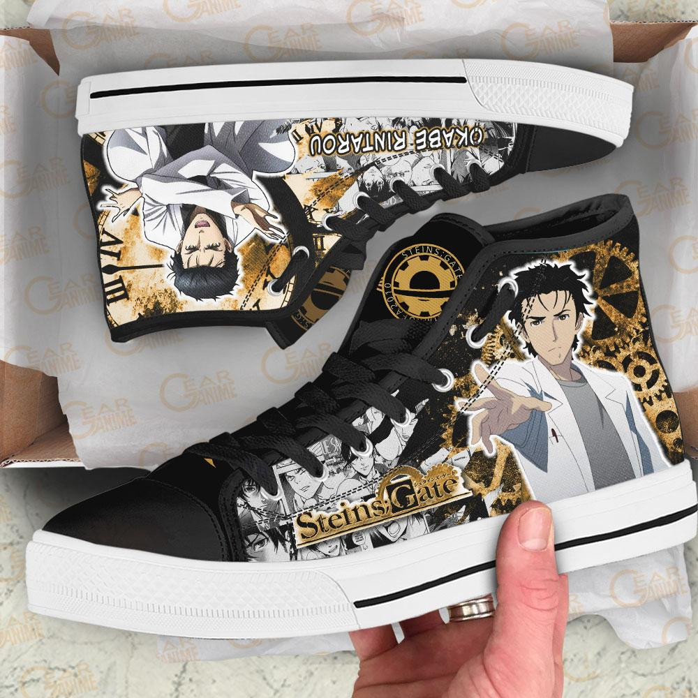 Steins Gate Okabe Rintarou High Top Shoes Custom Manga Anime Sneakers