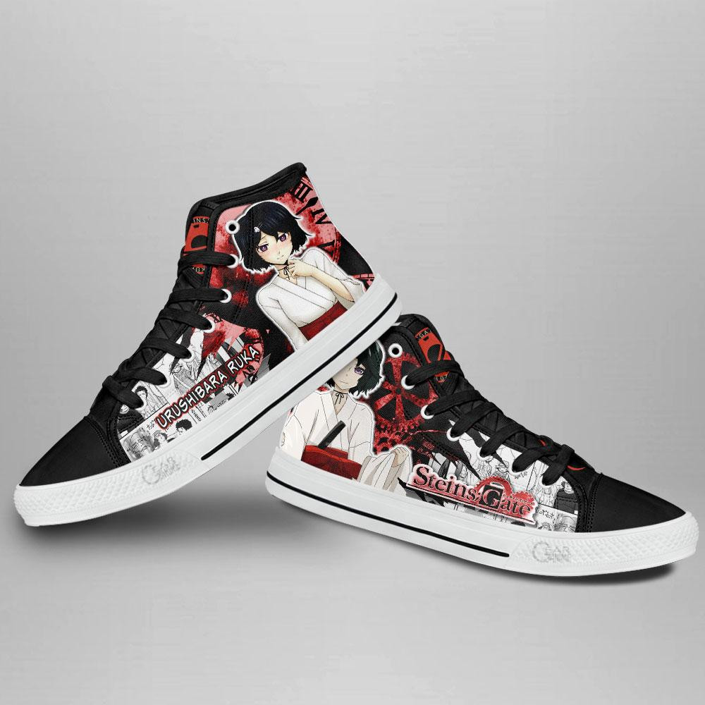 Steins Gate Urushibara Ruka High Top Shoes Custom Manga Anime Sneakers