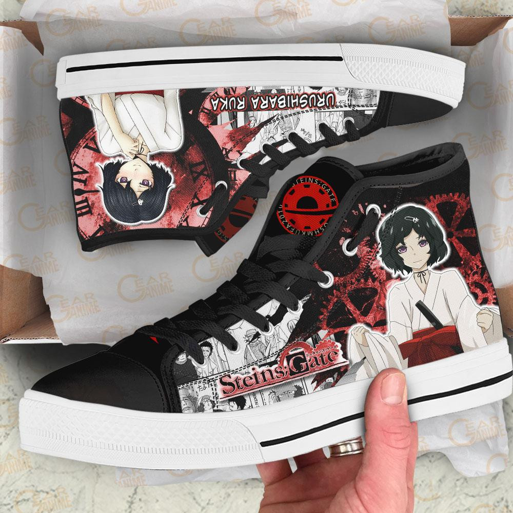 Steins Gate Urushibara Ruka High Top Shoes Custom Manga Anime Sneakers