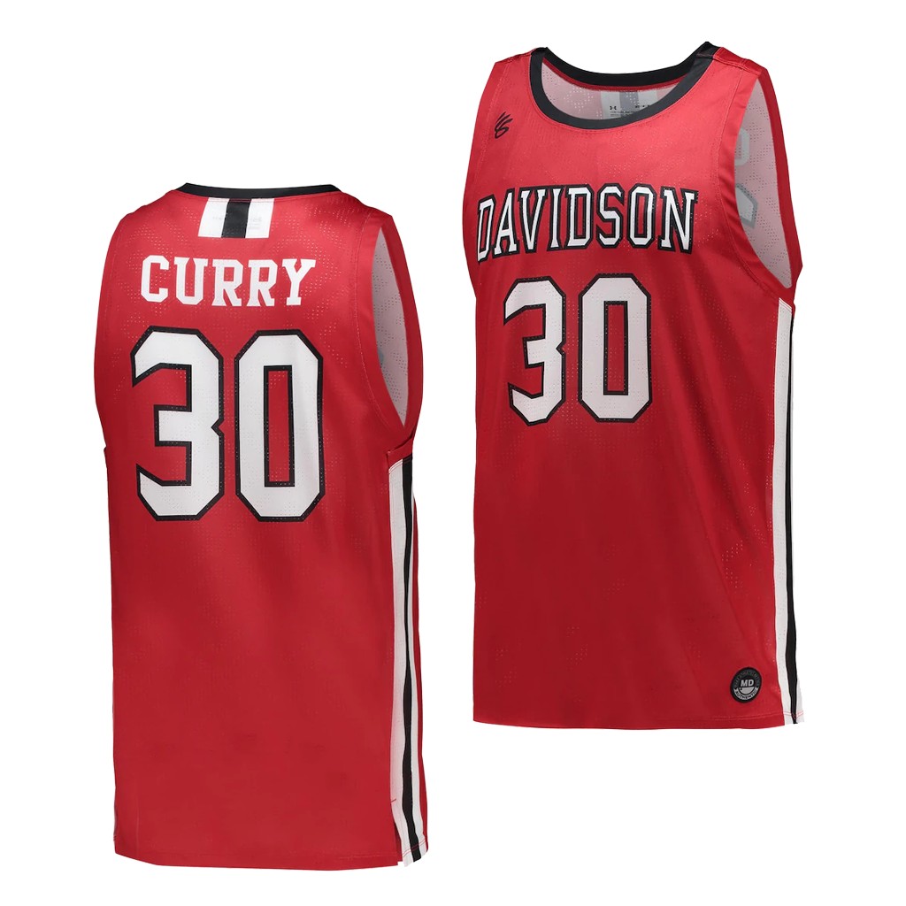 Stephen Curry #30 Davidson Wildcats College Throwback Red Jersey