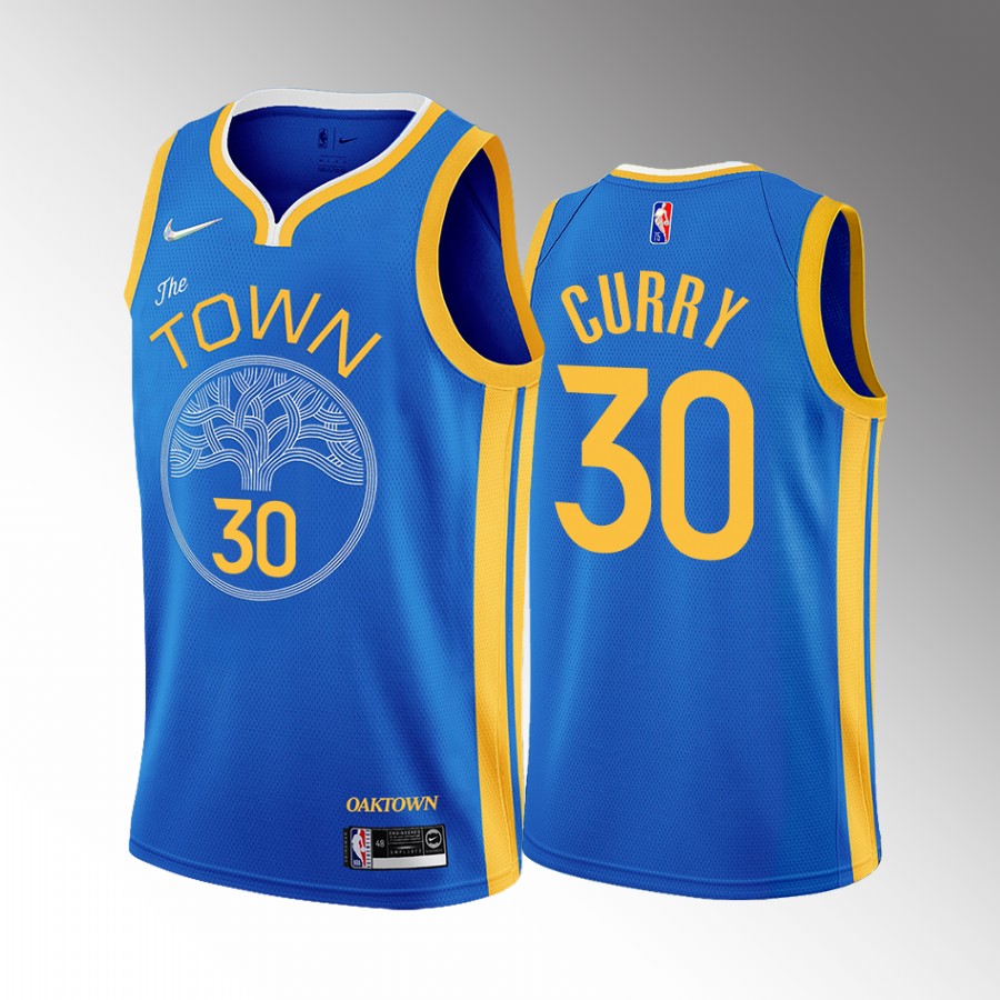 Stephen Curry 2022-23 Golden State Warriors Blue #30 Earned Edition Jersey OAK Town