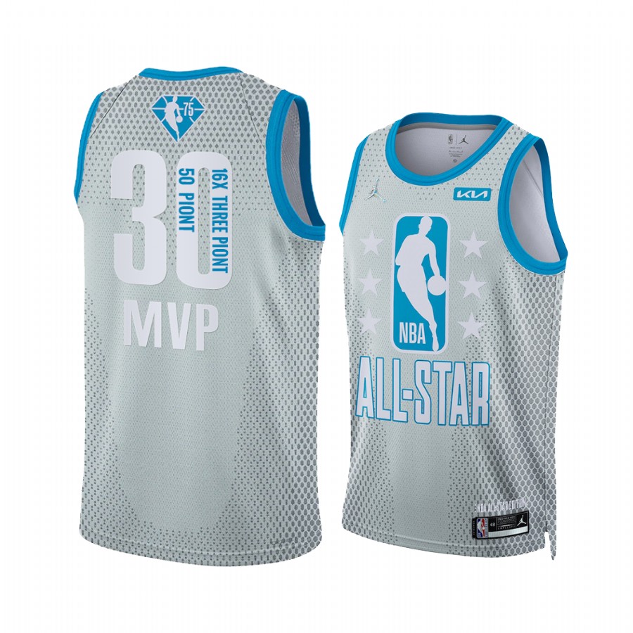Stephen Curry 2022 NBA All-Star MVP Warriors Jersey Gray 16 3PT Record Uniform