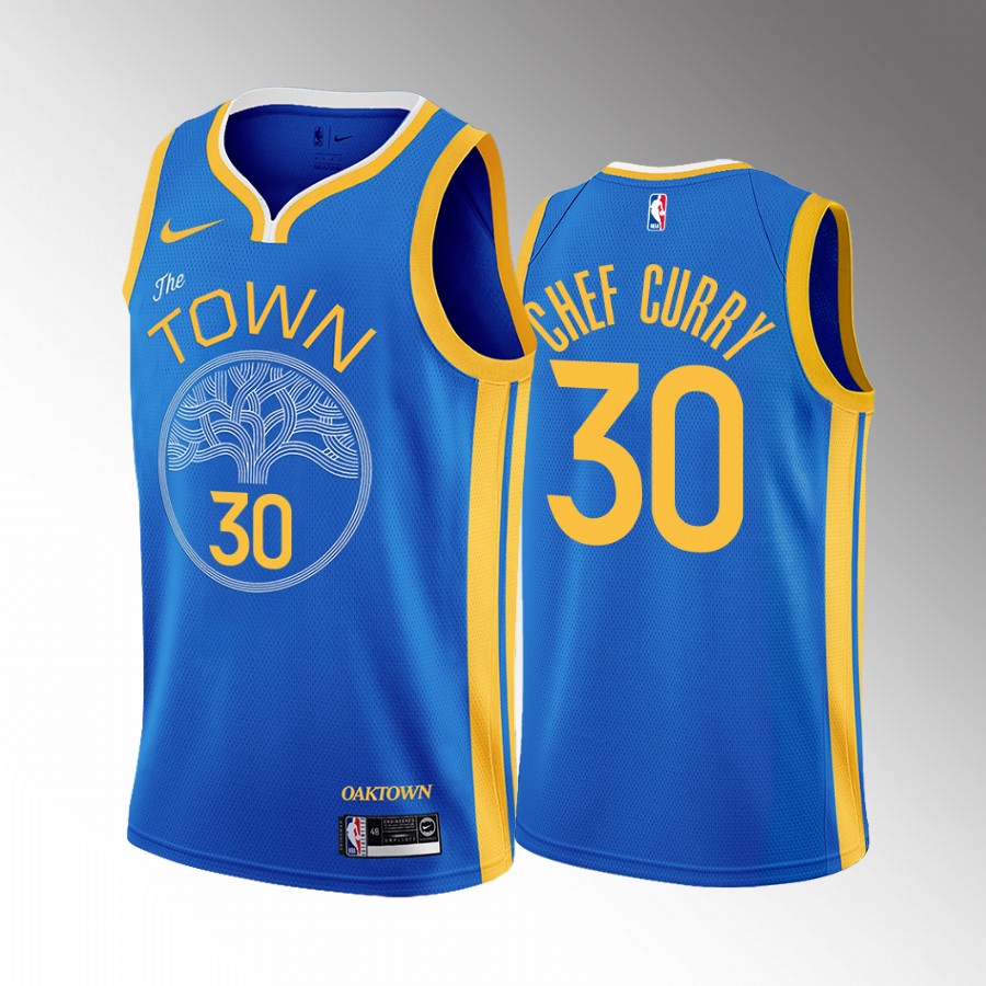 Stephen Curry Chef Curry Golden State Warriors #30 Royal Jersey Earned