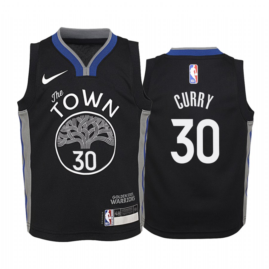 Stephen Curry Golden State Warriors 2019-20 City Youth Jersey - Black