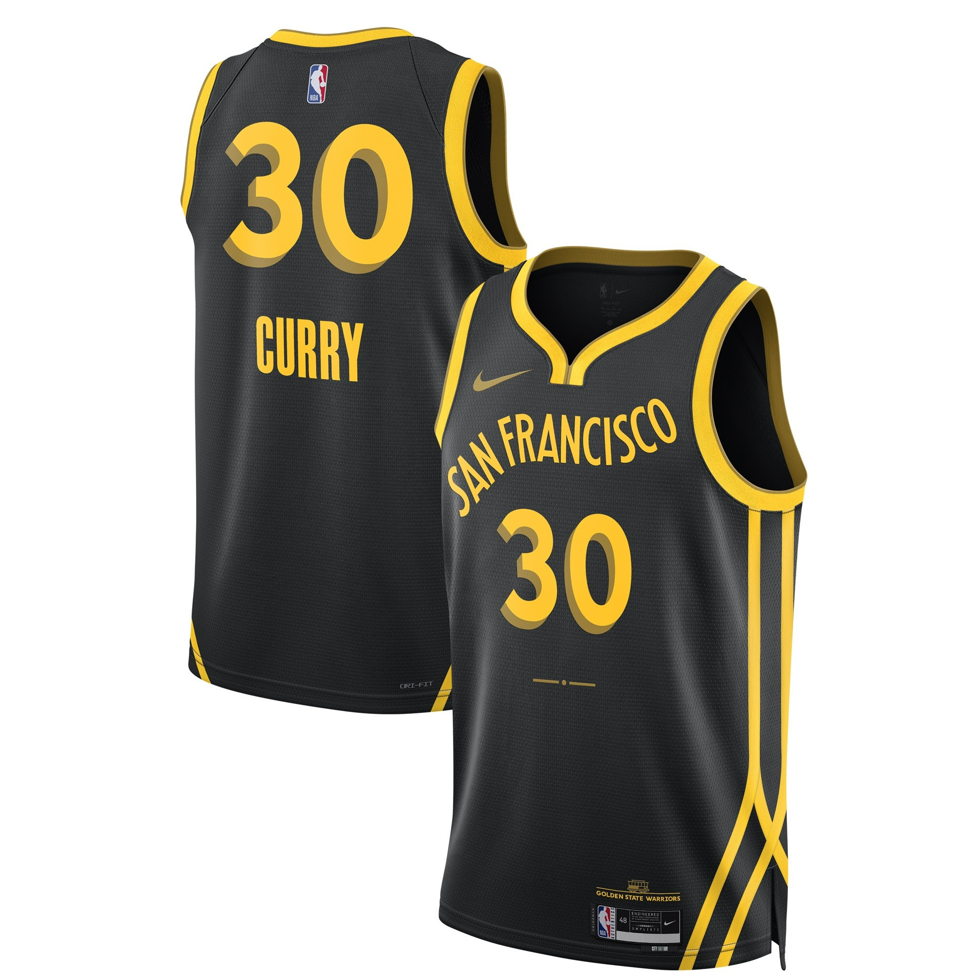 Stephen Curry Golden State Warriors 2023/24 Swingman City Edition Black Jersey - All Stitched
