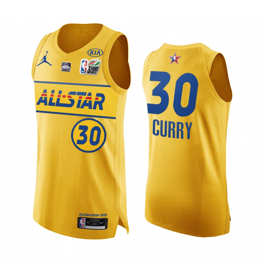 Stephen Curry Golden State Warriors Jersey Gold 2021 All-Star 3-Point Champion Uniform