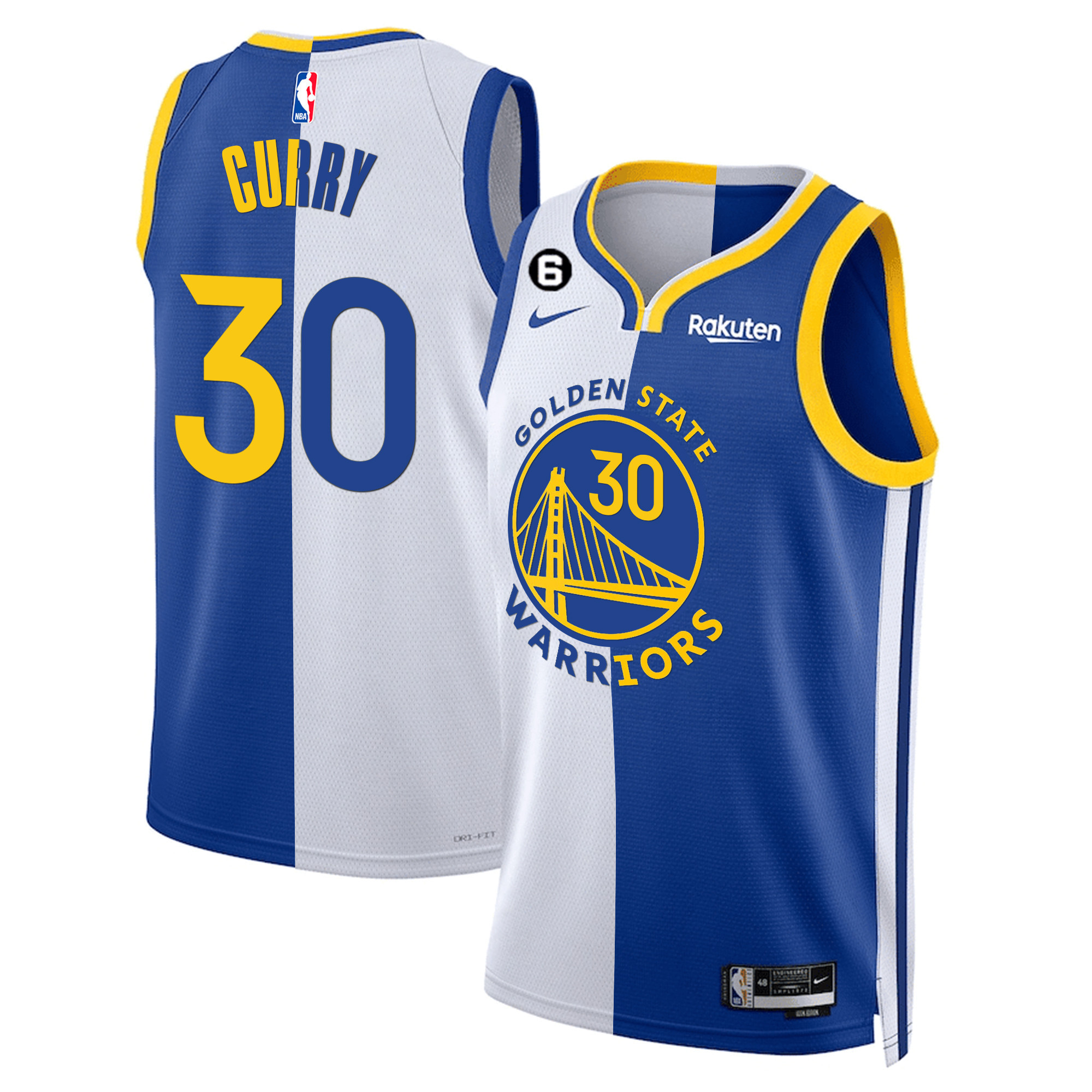 Stephen Curry Men's Golden State Warriors 2022/23 Collection Split Jersey - All Stitched