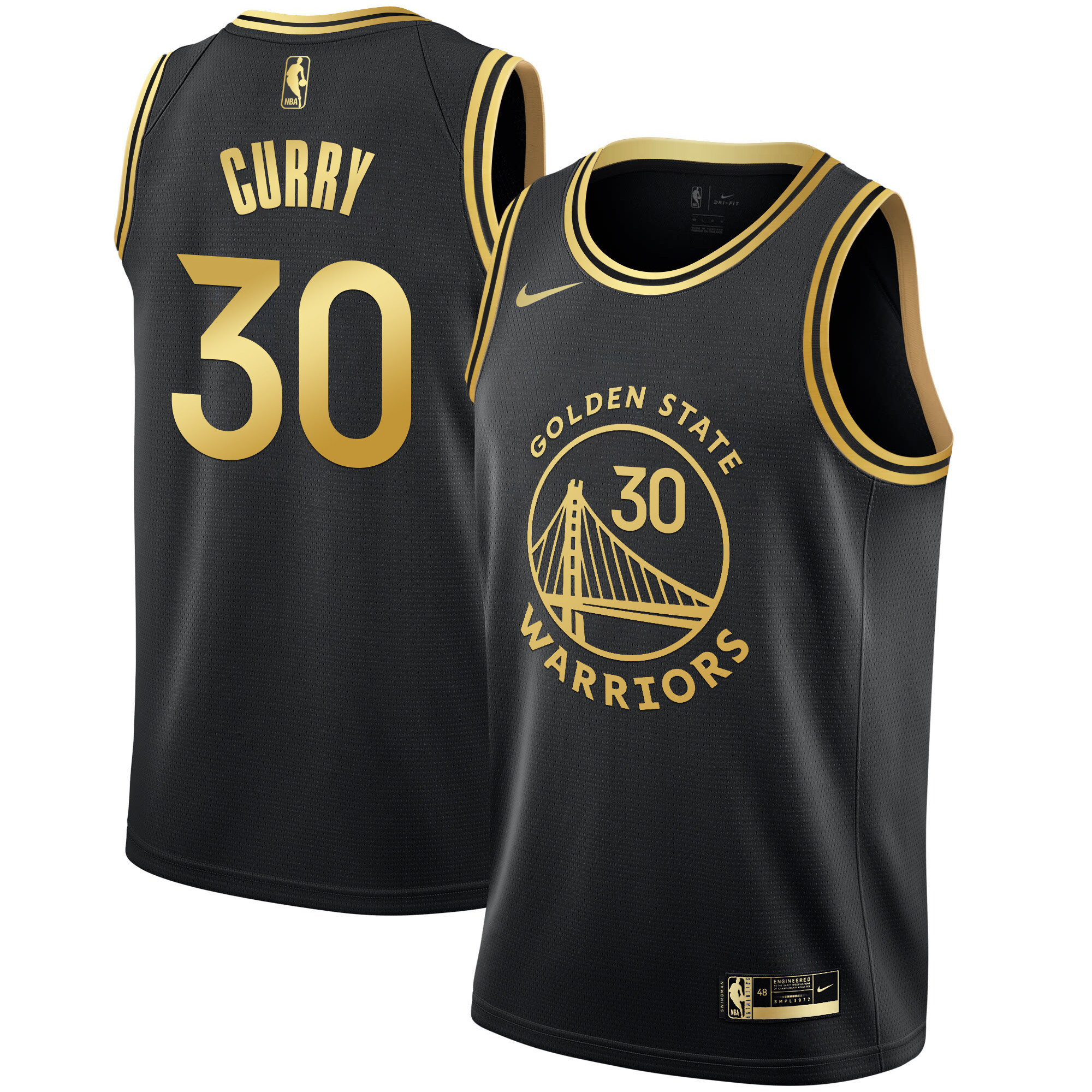 Stephen Curry Men's Golden State Warriors Black Limited & Gold Black Gold Jersey - All Stitched