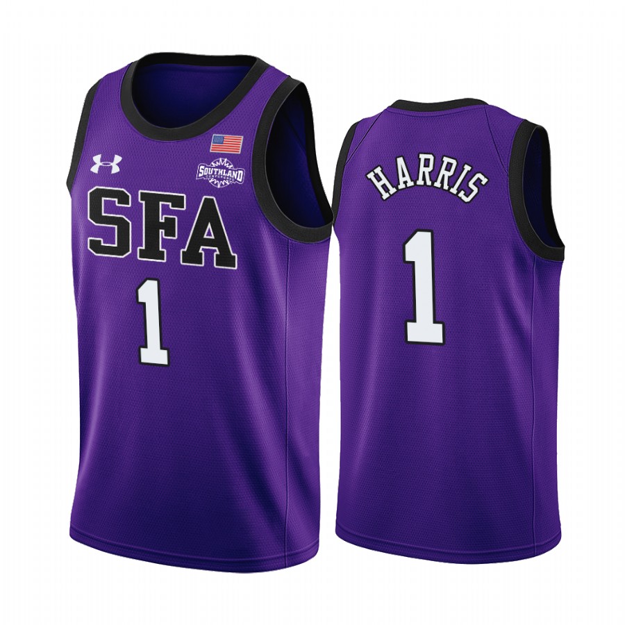 Stephen F. Austin Lumberjacks Kevon Harris Purple Away College Jersey