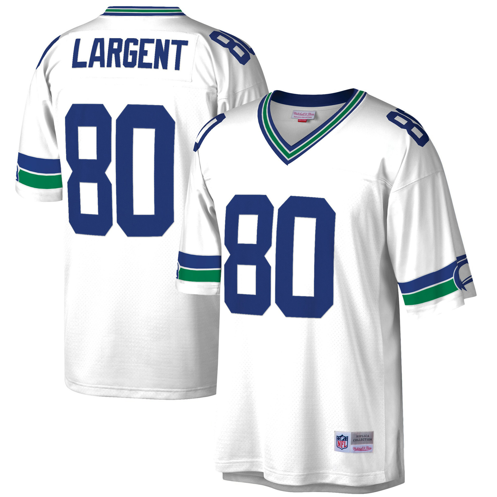 Steve Largent Men's Seattle Seahawks Big & Tall 1985 Retired White Jersey - All Stitched 