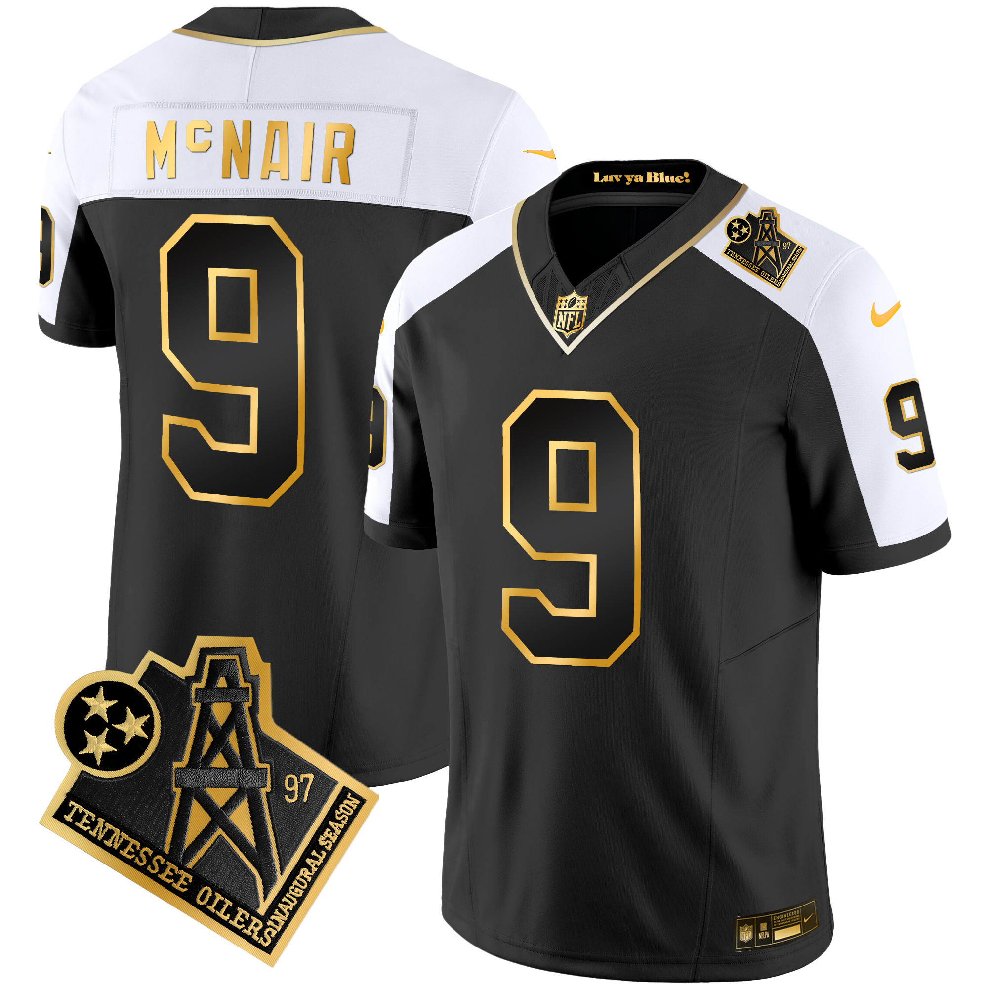 Steve Mcnair Men's Tennessee Titans 1997 Throwback Gold Vapor Alternate Jersey - All Stitched 