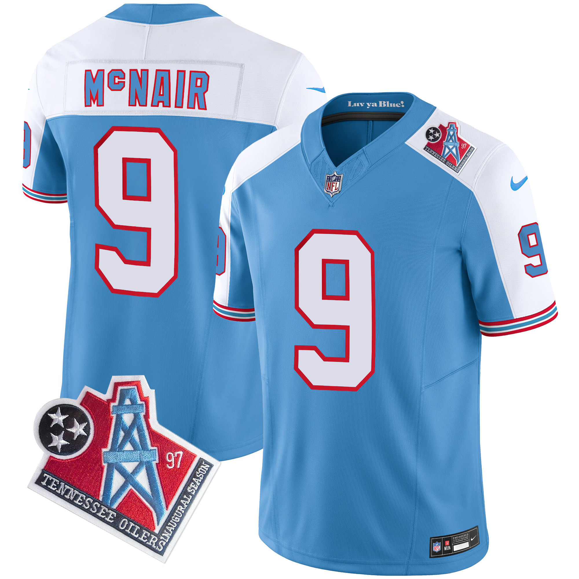 Steve Mcnair Men's Tennessee Titans 1997 Throwback Limited Vapor Alternate Jersey - All Stitched 