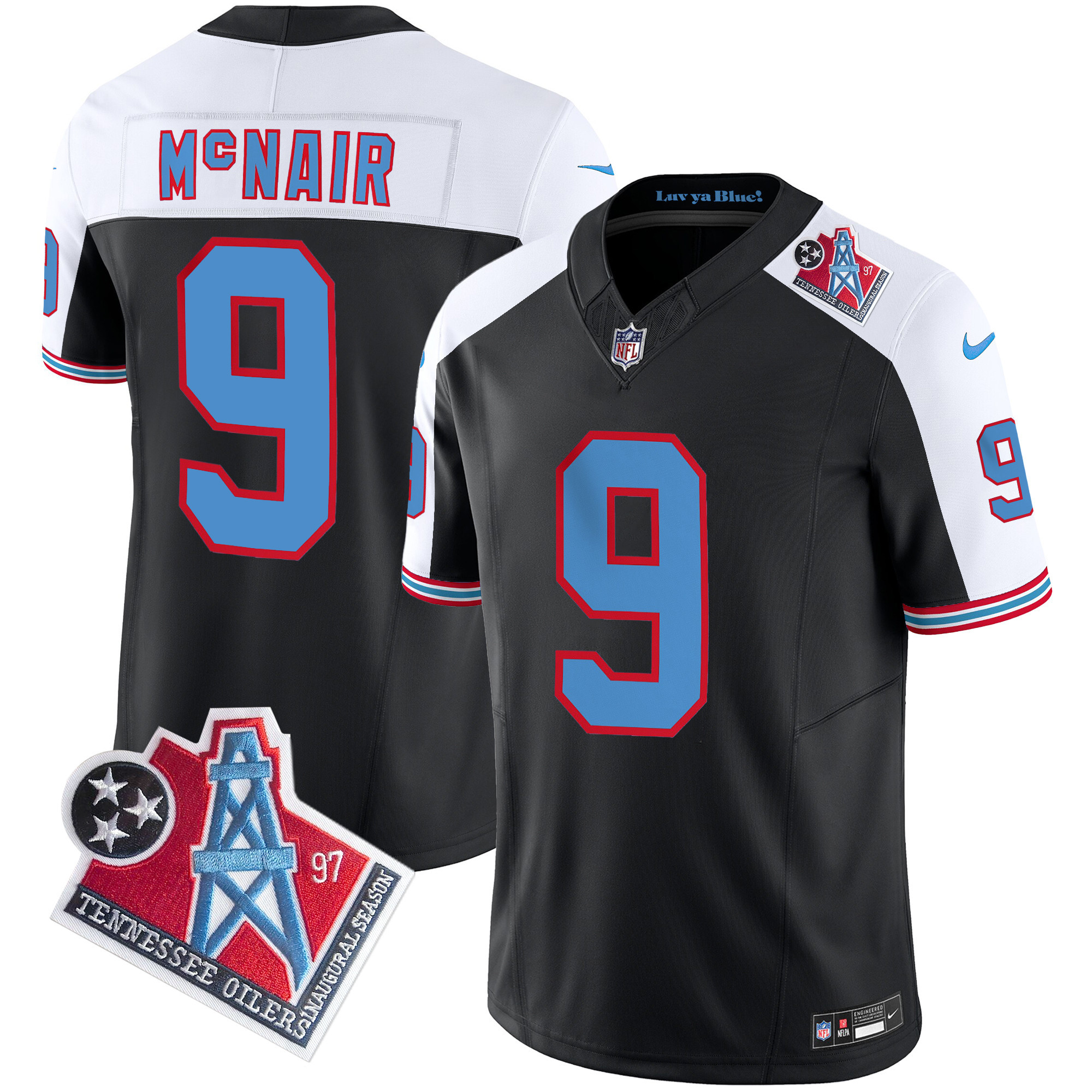 Steve Mcnair Men's Tennessee Titans 1997 Throwback Limited Vapor Black Alternate Jersey - All Stitched 