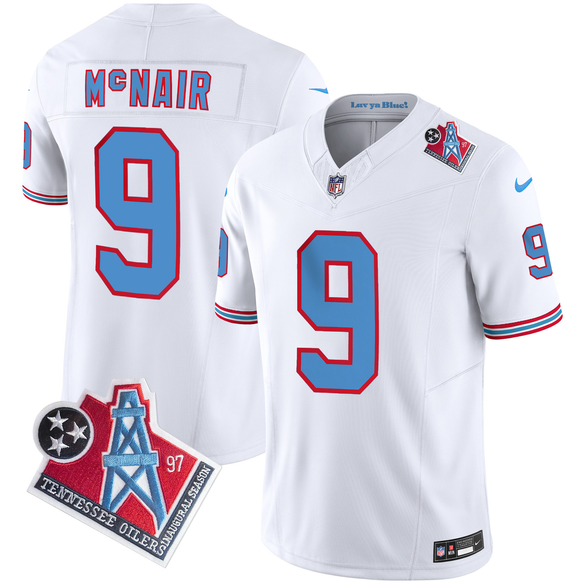 Steve Mcnair Men's Tennessee Titans 1997 Throwback Limited Vapor White Jersey - All Stitched 