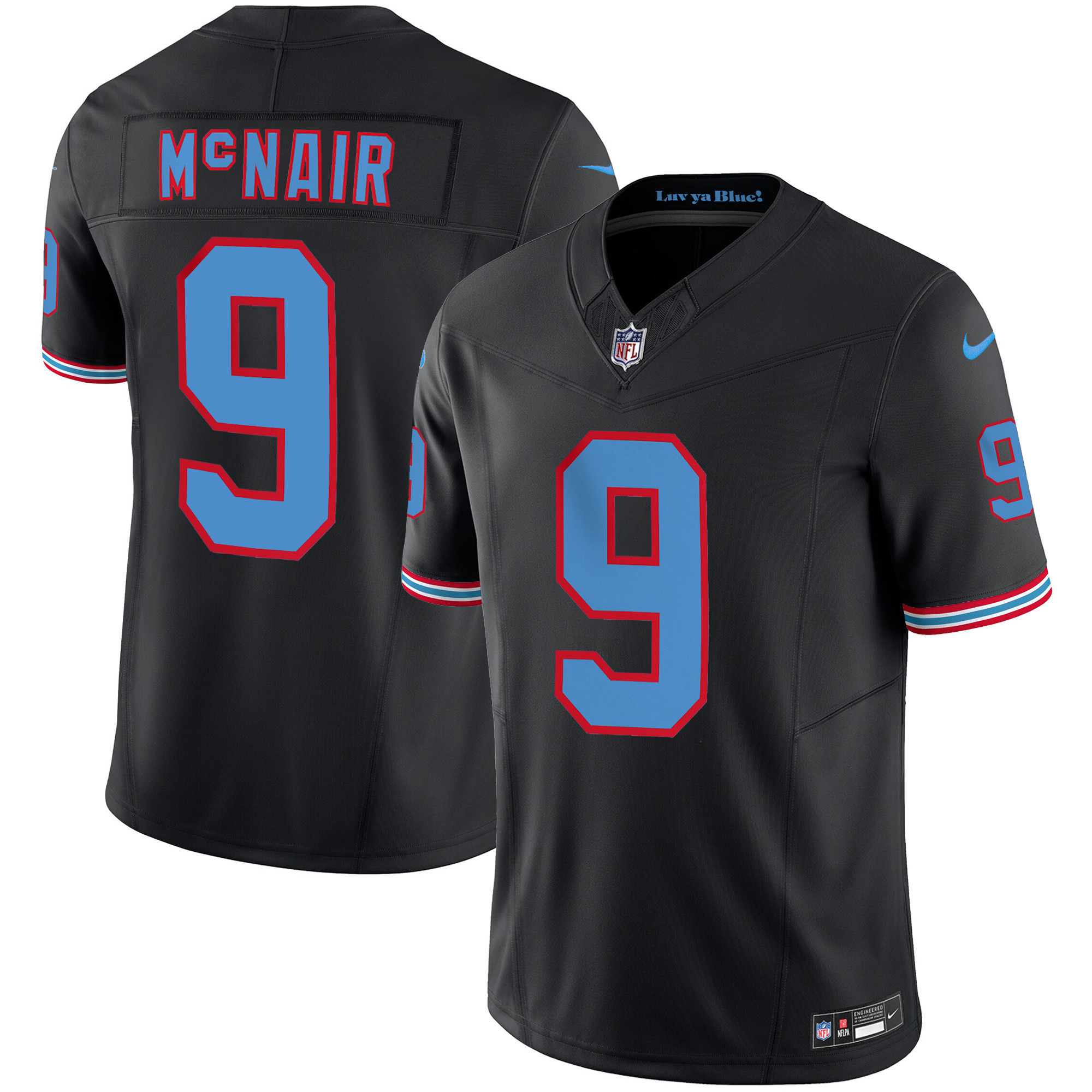 Steve Mcnair Men's Tennessee Titans Throwback Limited Vapor Black Jersey - All Stitched 