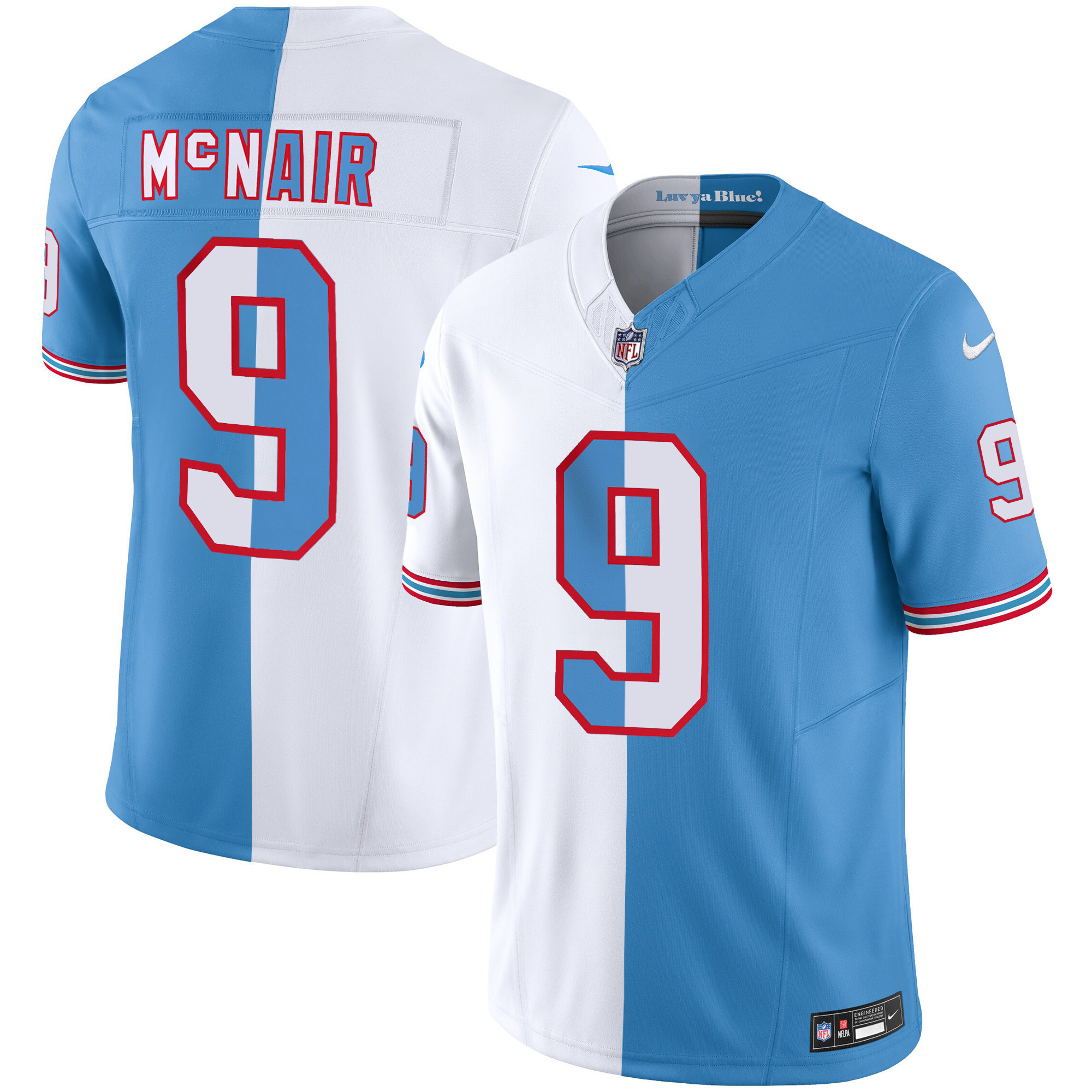 Steve Mcnair Men's Tennessee Titans Throwback Limited Vapor Split Jersey - All Stitched 