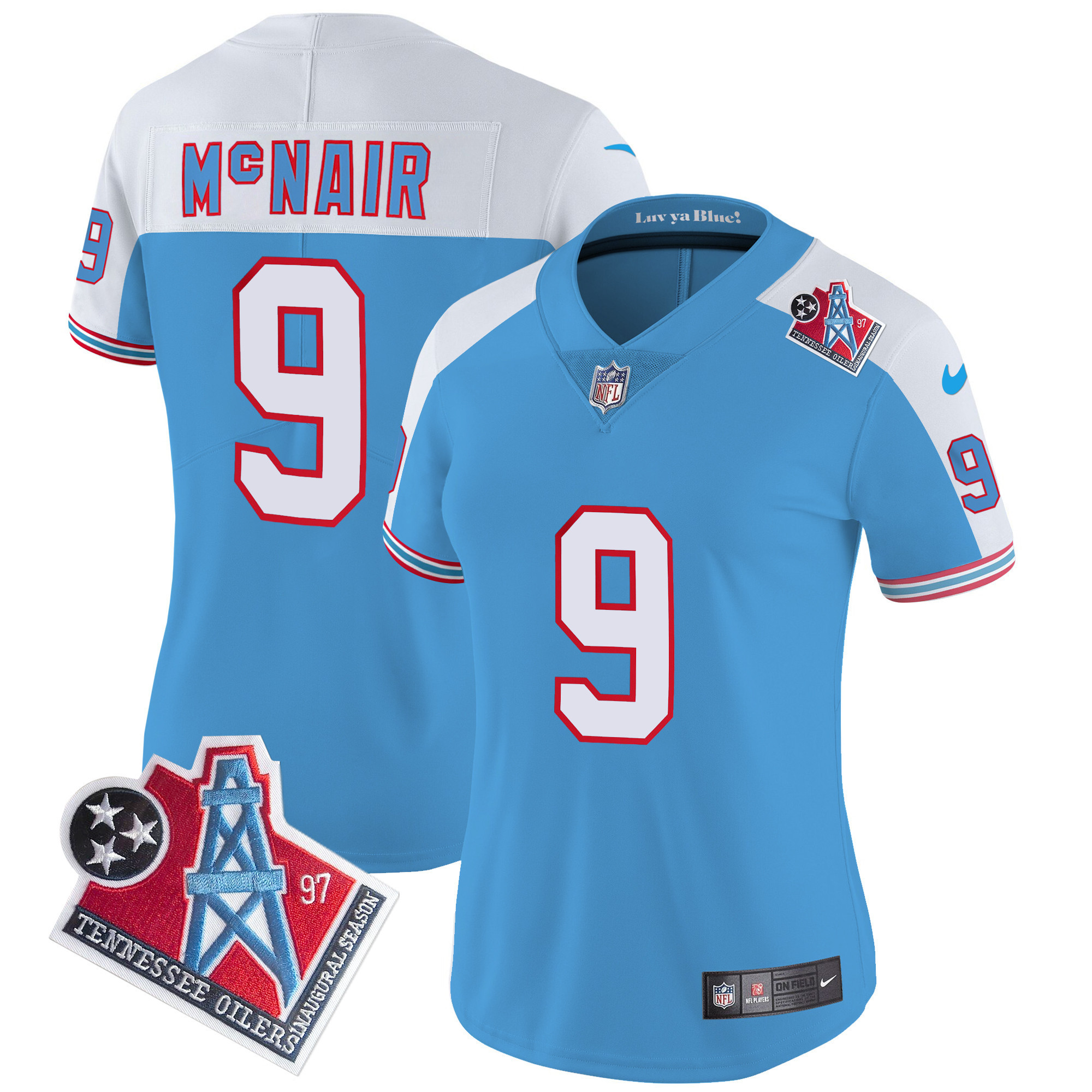Steve Mcnair Women's Tennessee Titans 1997 Throwback Limited Vapor Alternate Jersey - All Stitched 