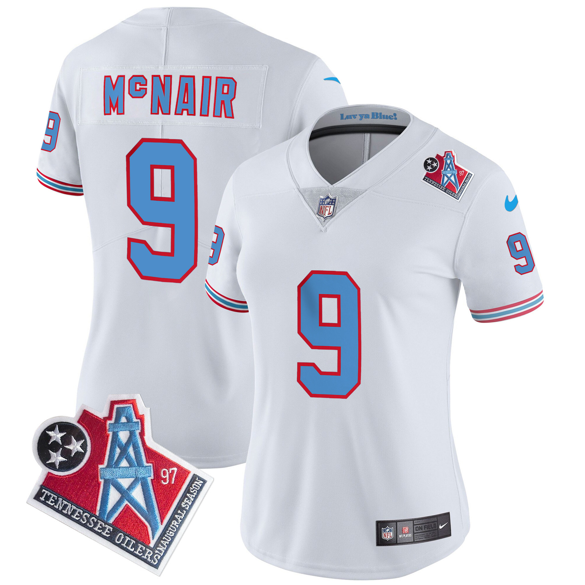 Steve Mcnair Women's Tennessee Titans 1997 Throwback Limited Vapor White Jersey - All Stitched 