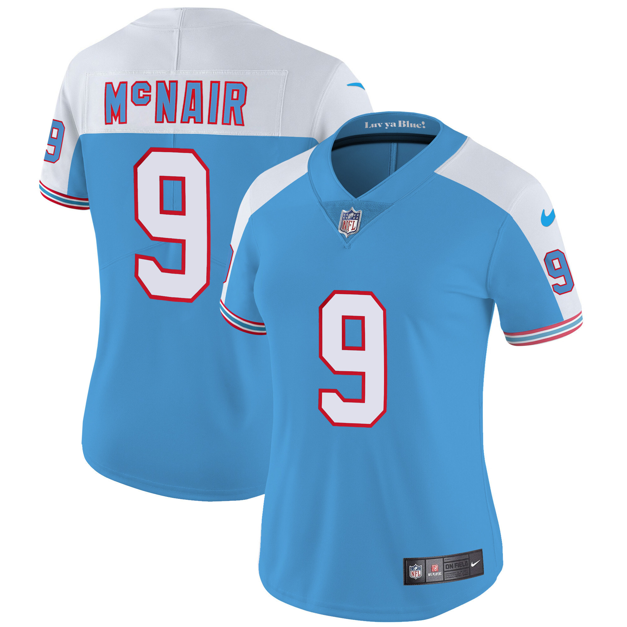 Steve Mcnair Women's Tennessee Titans Throwback Limited Vapor Alternate Jersey - All Stitched 