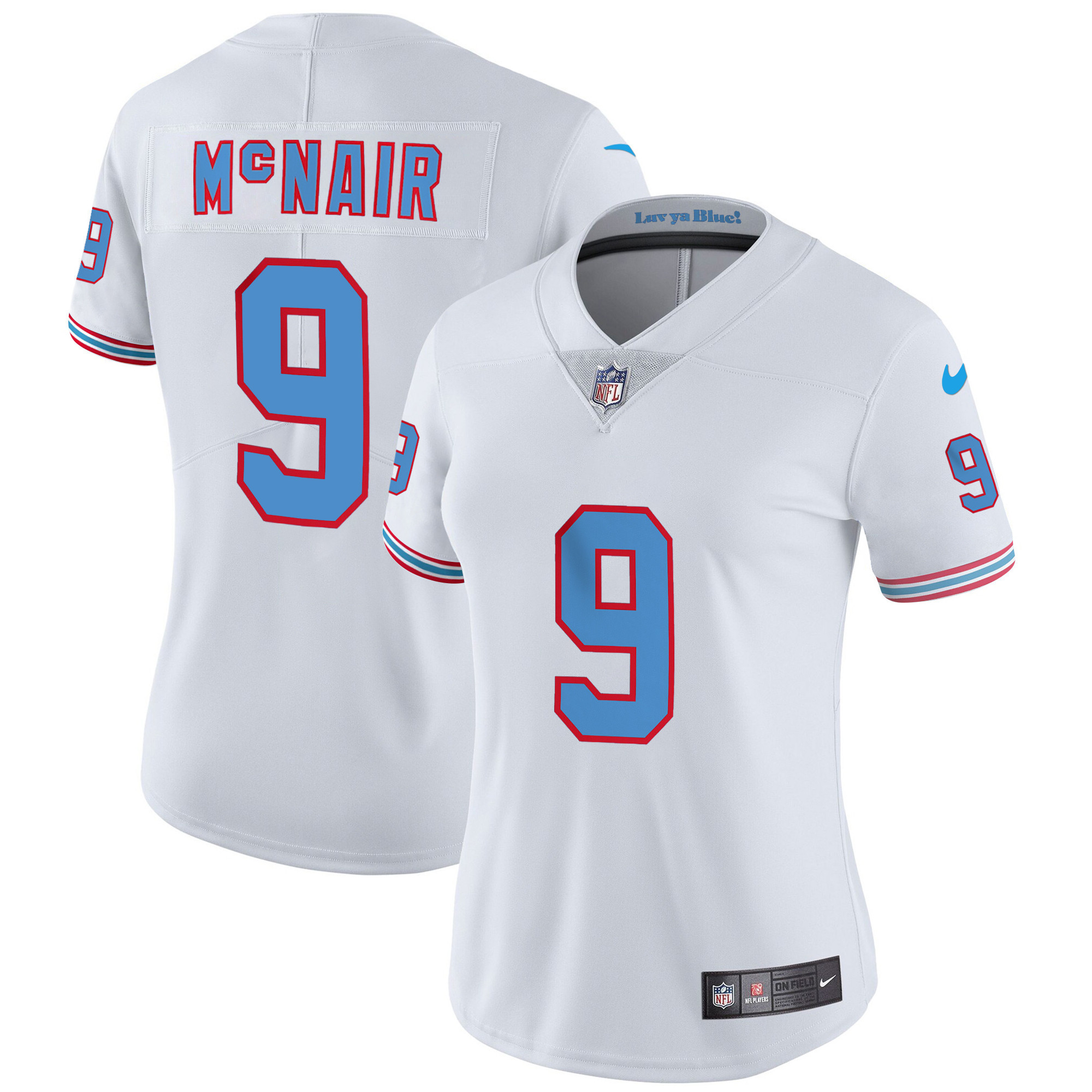 Steve Mcnair Women's Tennessee Titans Throwback Limited Vapor White Jersey - All Stitched 