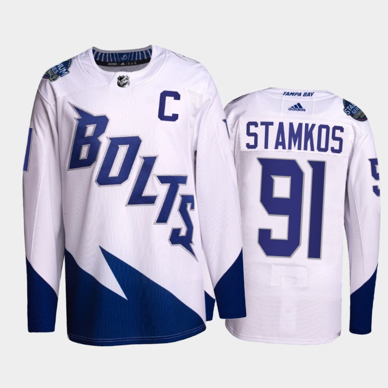 Steven Stamkos Lightning 2022 Stadium Series Jersey #91 Primegreen White Uniform