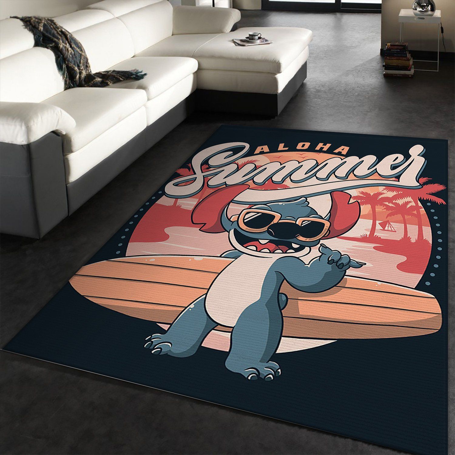 Stitch Aloha Summer Rectangle Rug – Custom Size And Printing