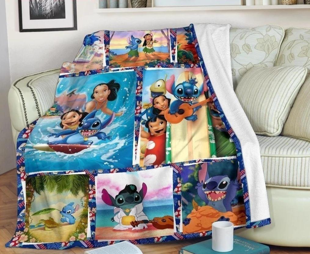 Stitch Funny With Friends Fleece Blanket
