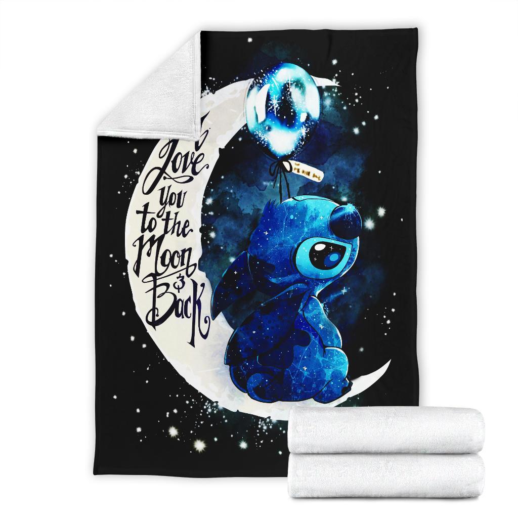 Stitch Moon Sherpa Blanket Cozy Blanket Fleece Blanket