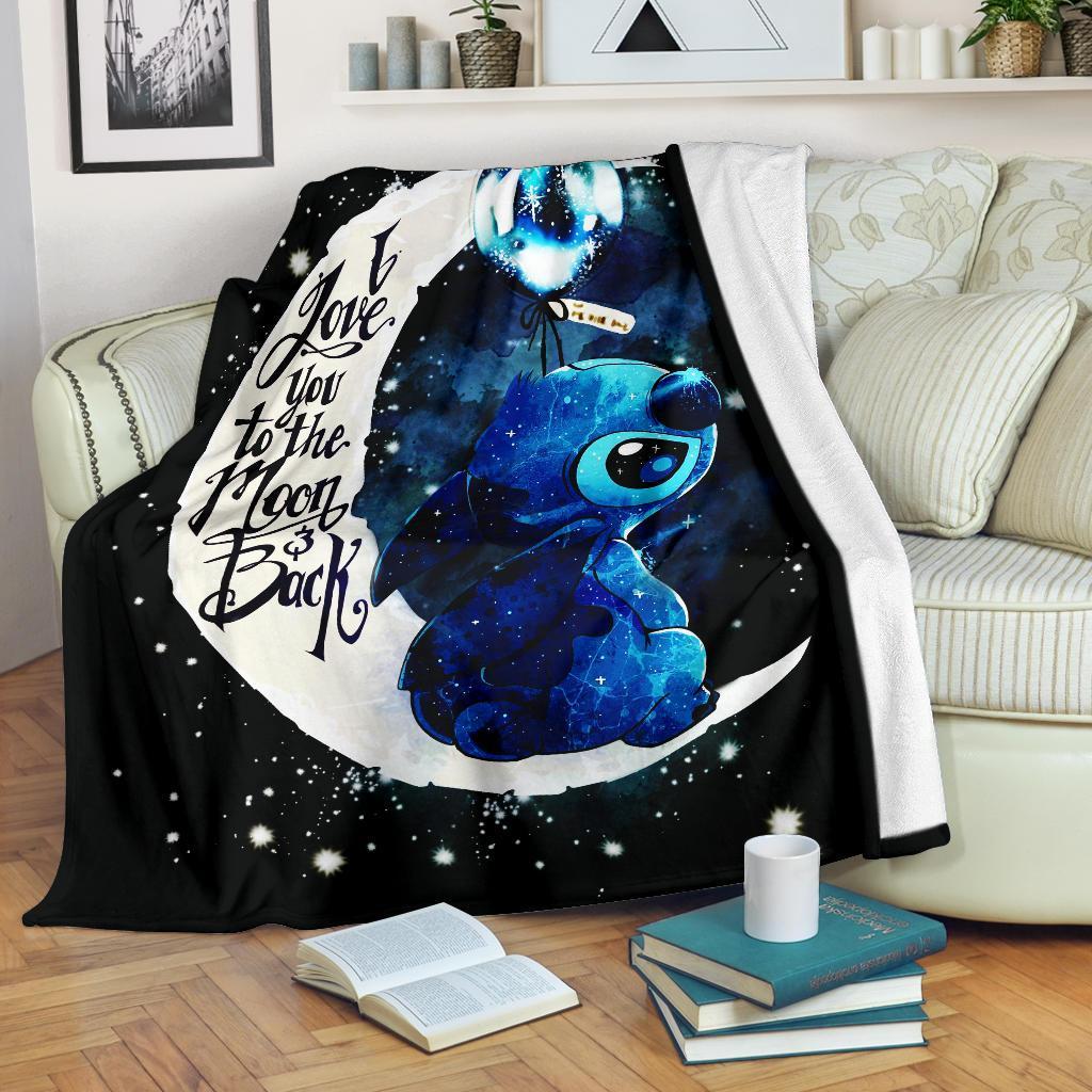 Stitch Moon Sherpa Blanket Cozy Blanket Fleece Blanket