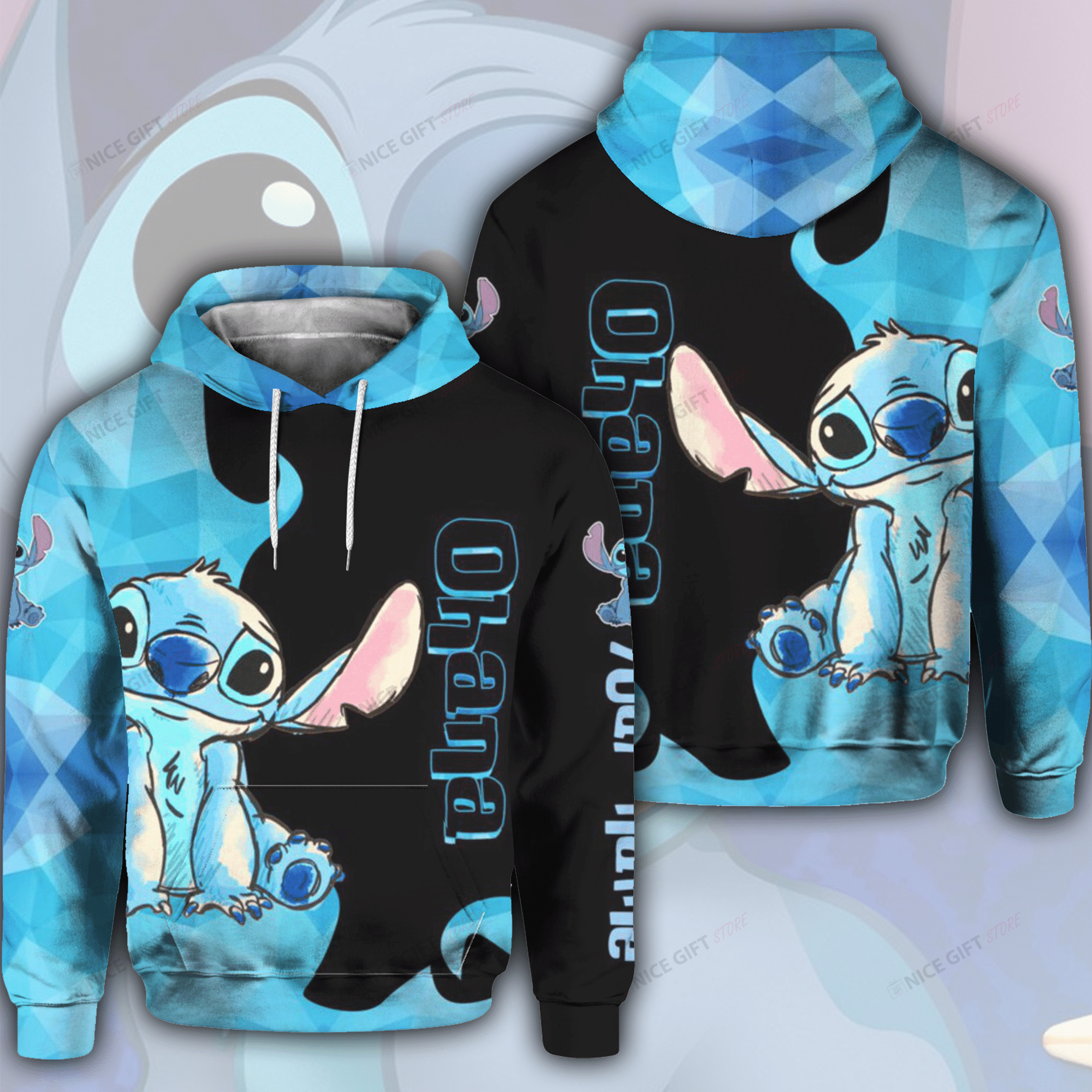 Stitch Ohana (Your Name) 3D Hoodie Gift For Fans