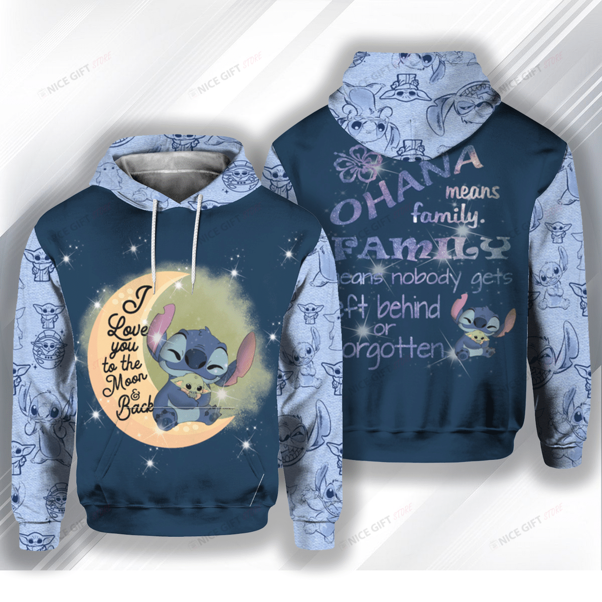 Stitch Yoda 3D Hoodie Gift For Fans