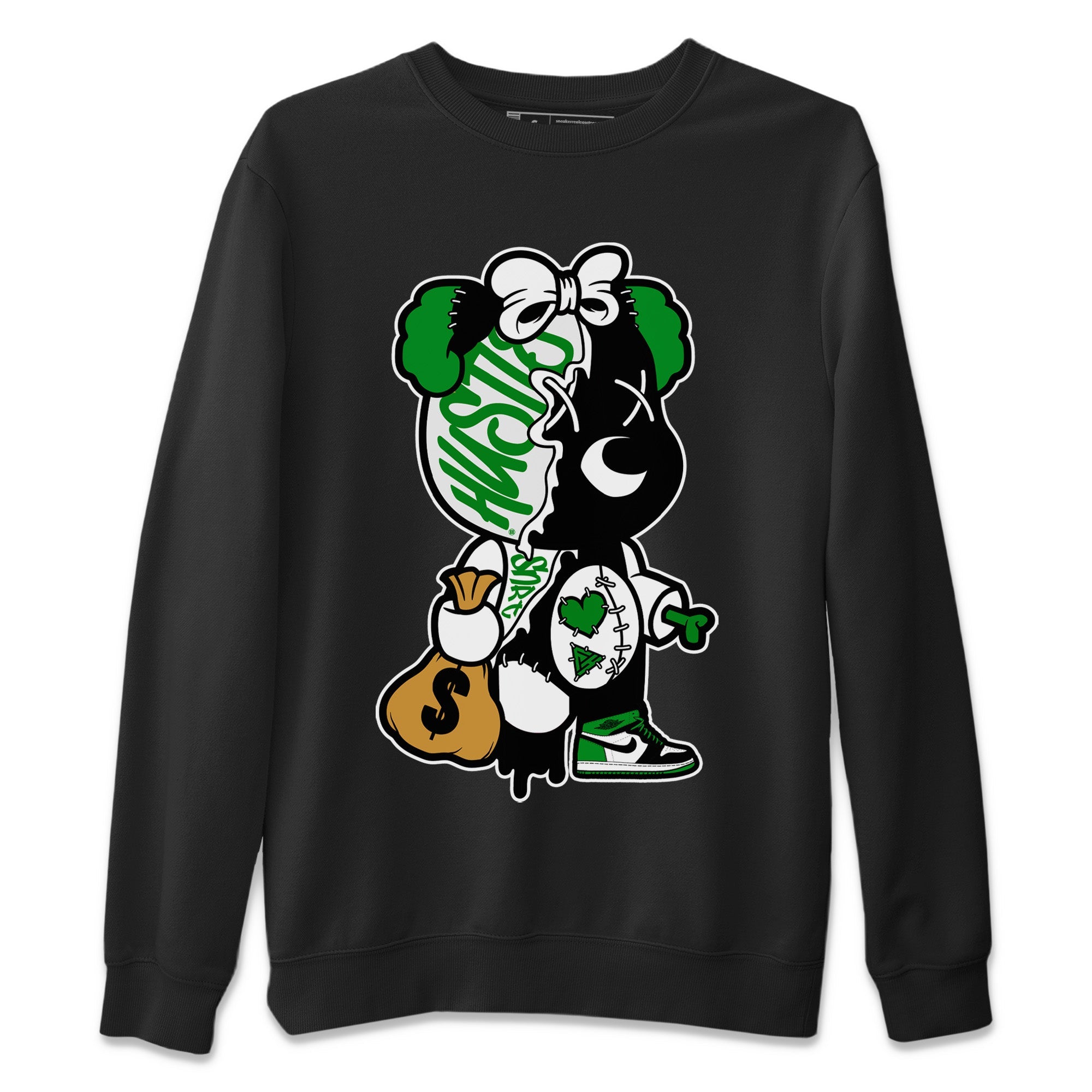 Stitched Hustle Bear Unisex Sweater – Air Jordan 1 Celtics, Sneakers Matching Sweater
