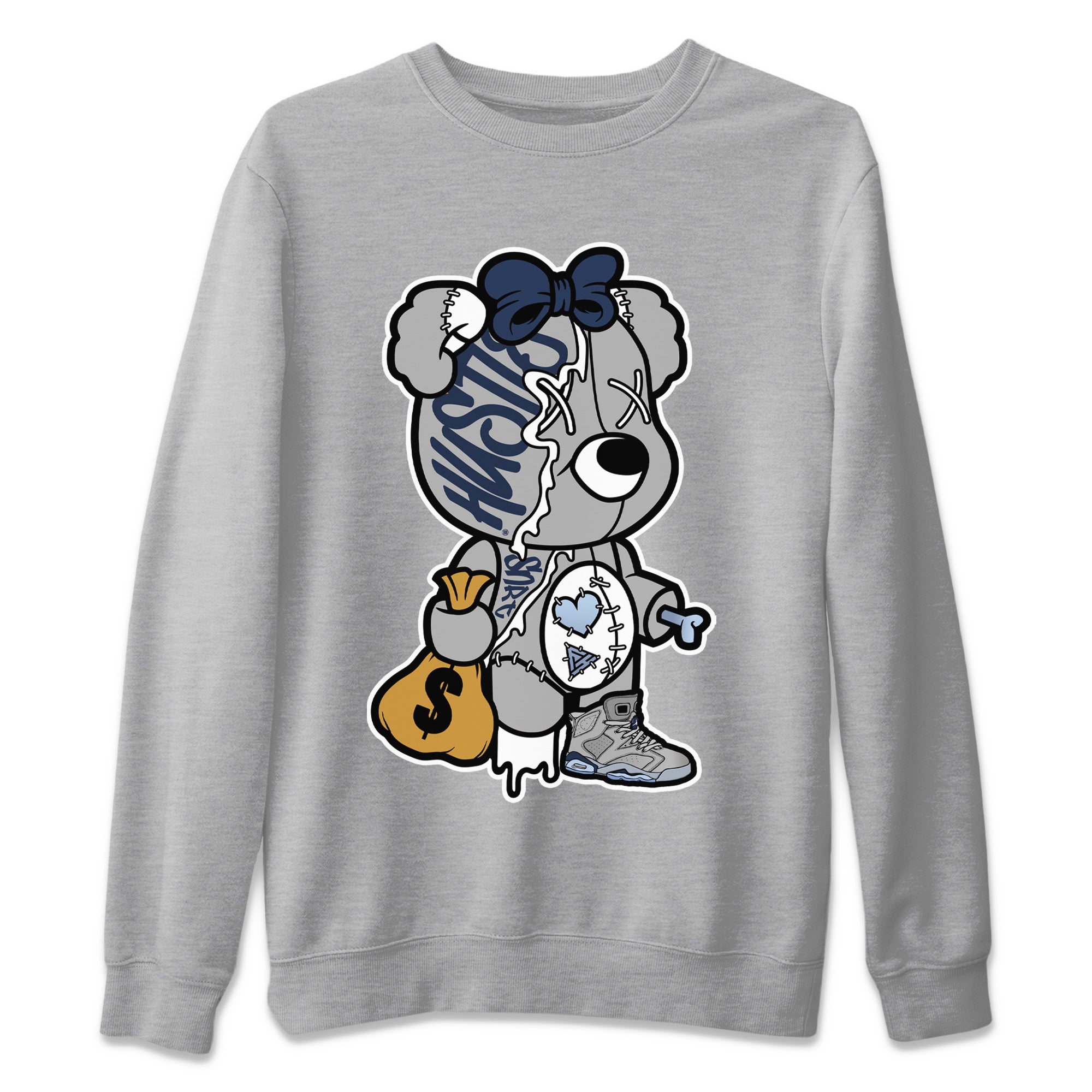 Stitched Hustle Bear Unisex Sweater – Air Jordan 6 Georgetown, Sneakers Matching Sweater