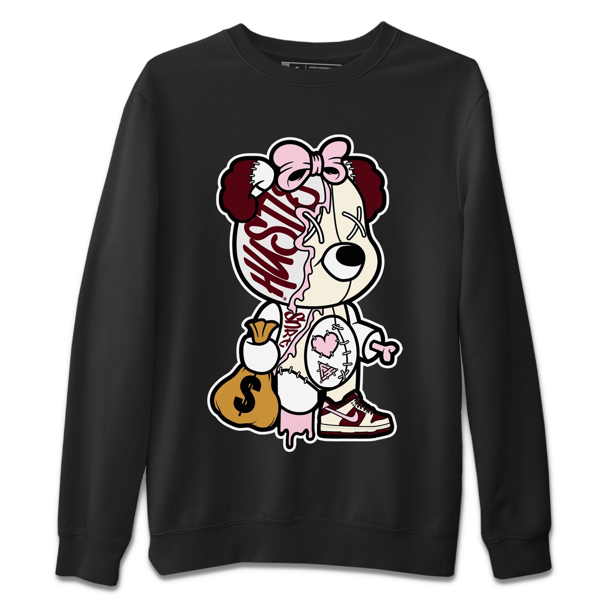 Stitched Hustle Bear Unisex Sweater – Dunk Valentines Day, Sneakers Matching Sweater