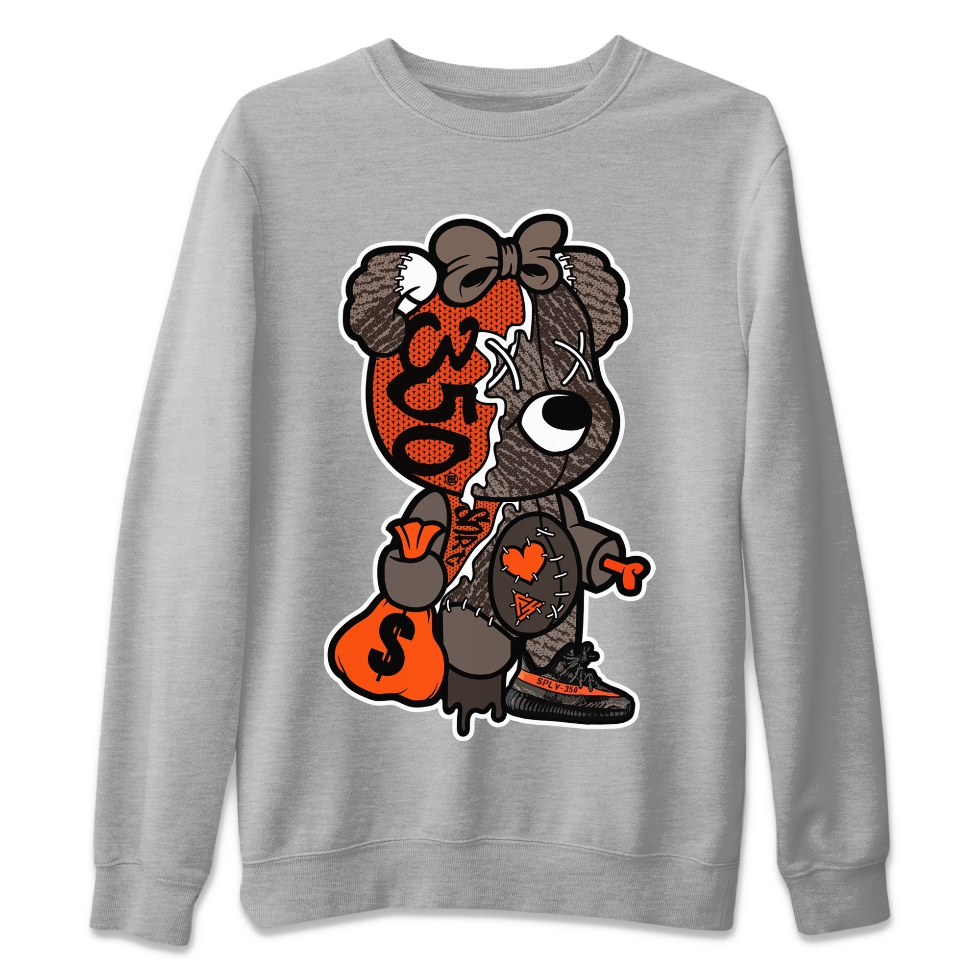 Stitched Hustle Bear Unisex Sweater – Yeezy 350 Carbon Beluga, Sneakers Matching Sweater