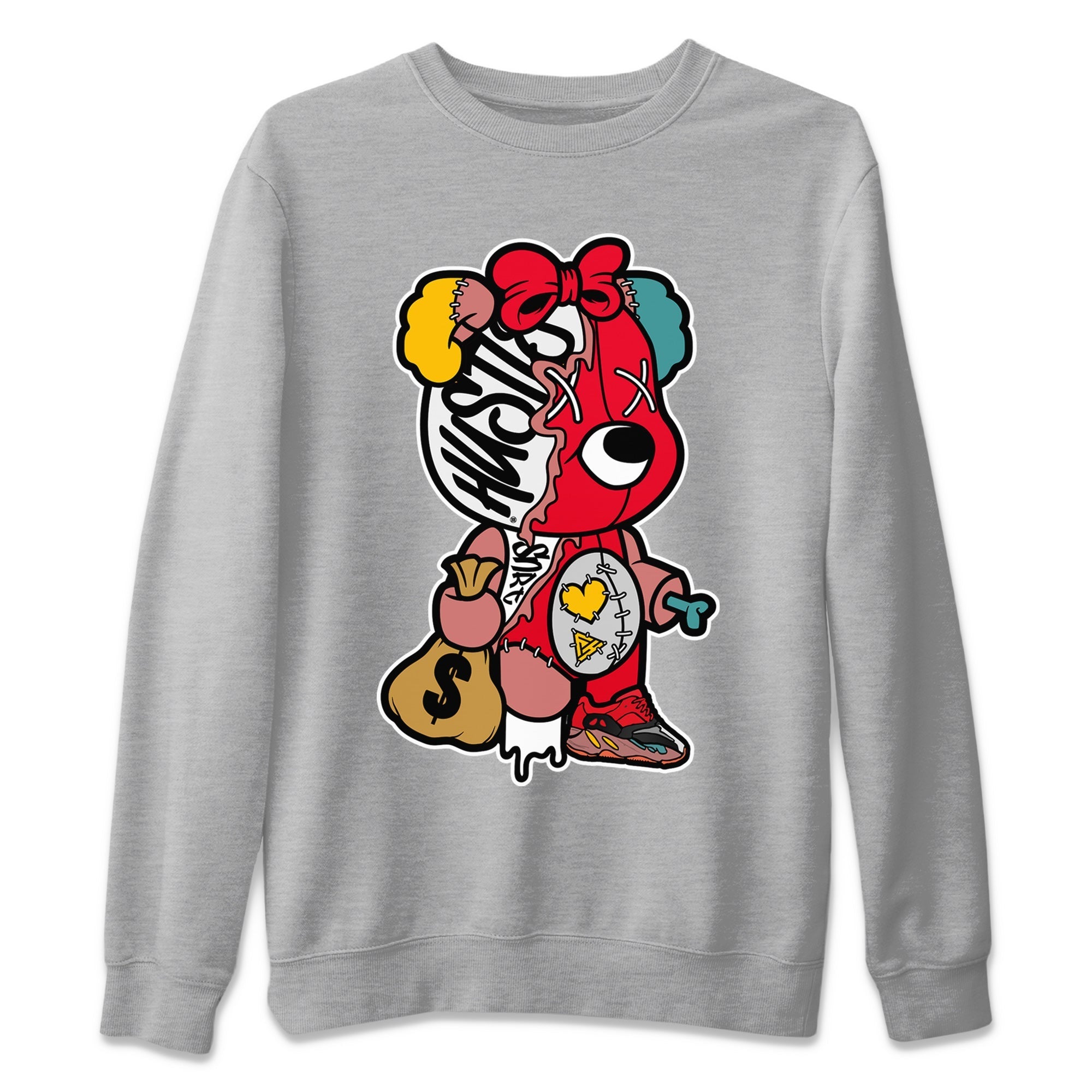 Stitched Hustle Bear Unisex Sweater – Yeezy 700 Hi-Res Red, Sneakers Matching Sweater