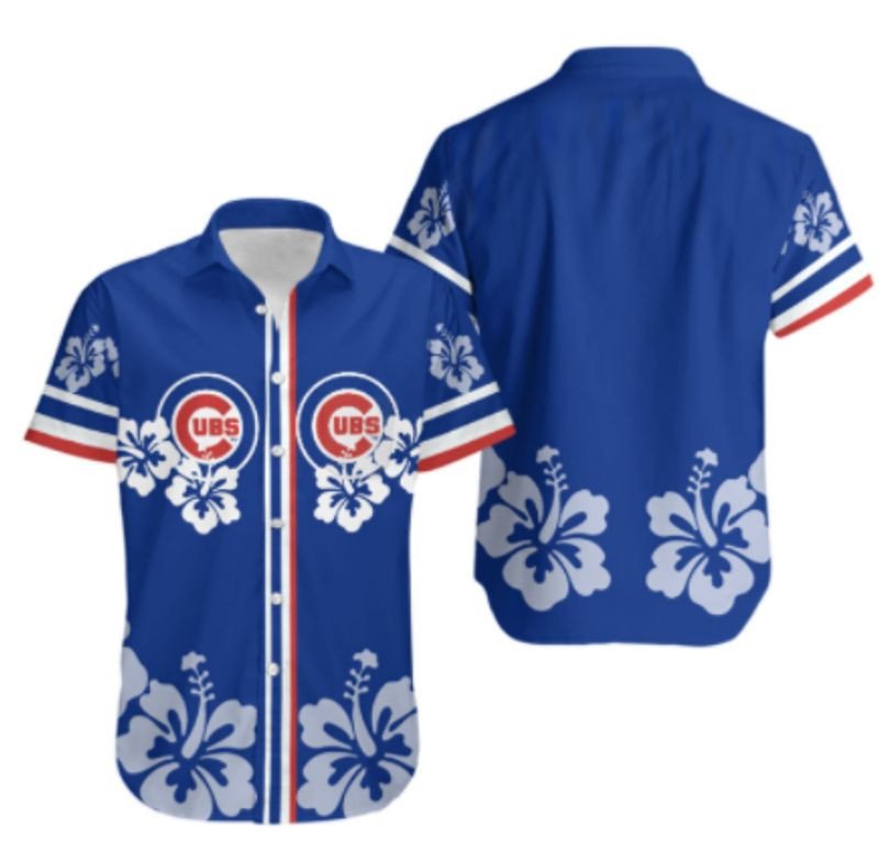 Stocktee Chicago Cubs Hibicus And Logo Limited Edition Hawaiian Shirt And Shorts Summer Collection Size S-4XL
