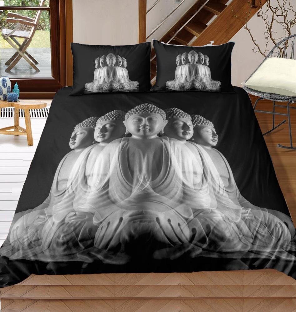 Stone Buddhaculpture 3D Customized Duvet Cover Bedding Set