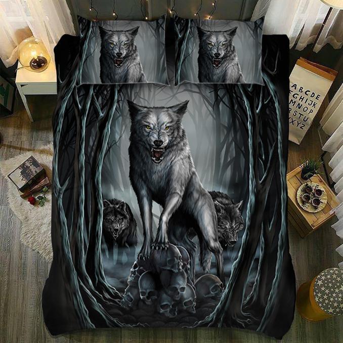 Story Of Wolves 3D Customized Duvet Cover Bedding Set