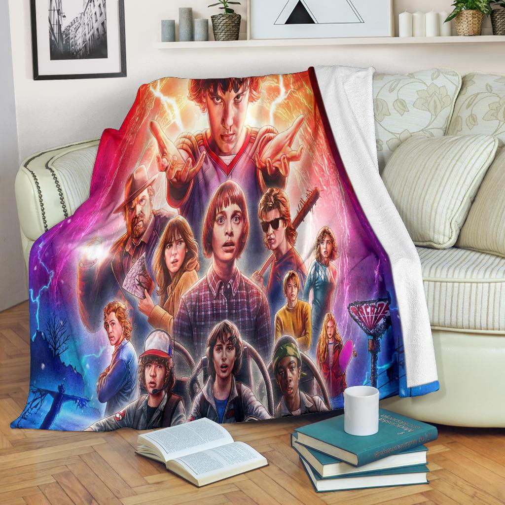 Stranger Things 3 Sherpa Blanket Cozy Blanket Fleece Blanket