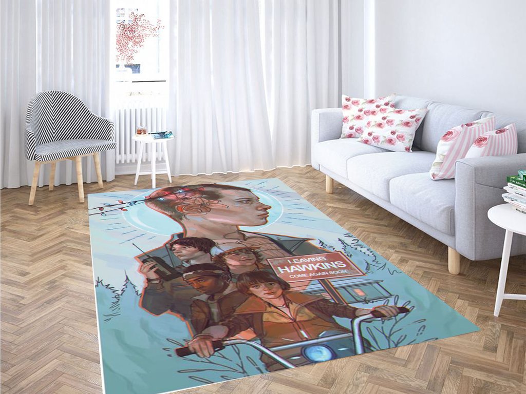 Stranger Things Leaving Hawkins Living Room Modern Carpet Rectangle Rug