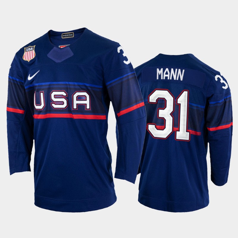 Strauss Mann USA Blue Jersey 2022 Winter Olympics
