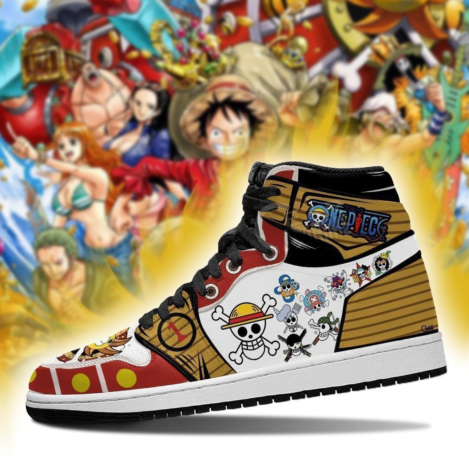 Straw Hat Luffy One Piece 1 High Top Air Jordan Sneaker, Air Jordan Hightop