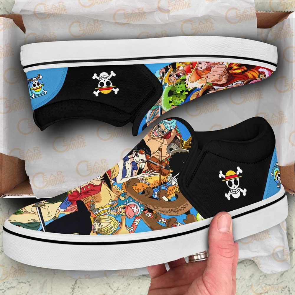 Straw Hat Pirates Slip-On Shoes Canvas Custom Anime One Piece Shoes