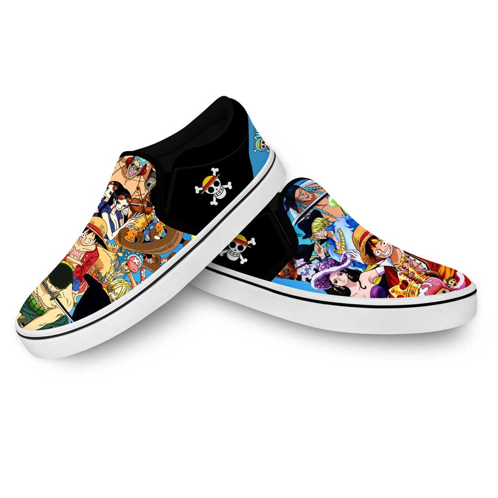 Straw Hat Pirates Slip-On Shoes Canvas Custom Anime One Piece Shoes